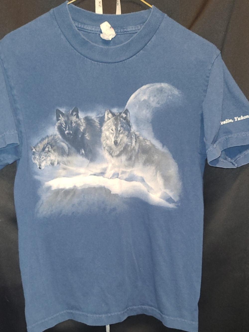 Vintage Blue Wolf Pack Teslin,Yukon Graphic Tee